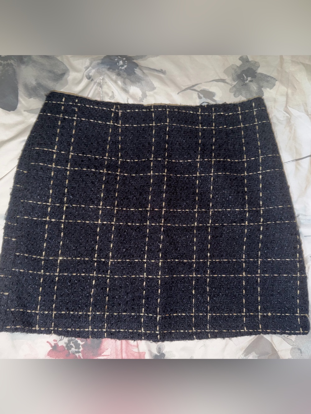 Forever 21 Classic Black Plaid Tweed Mini Skirt